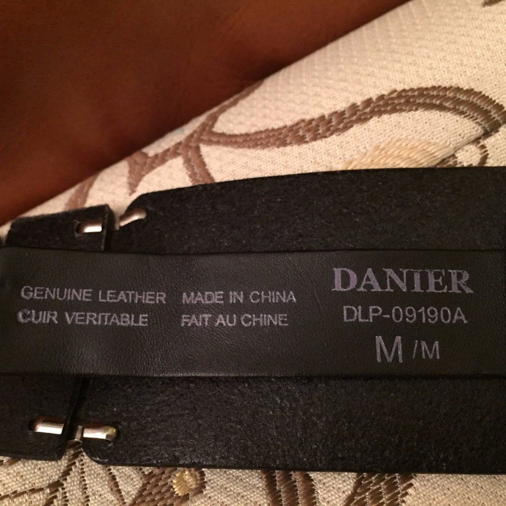 DANIER BLACK LEATHER BELT - Picture 5 of 7